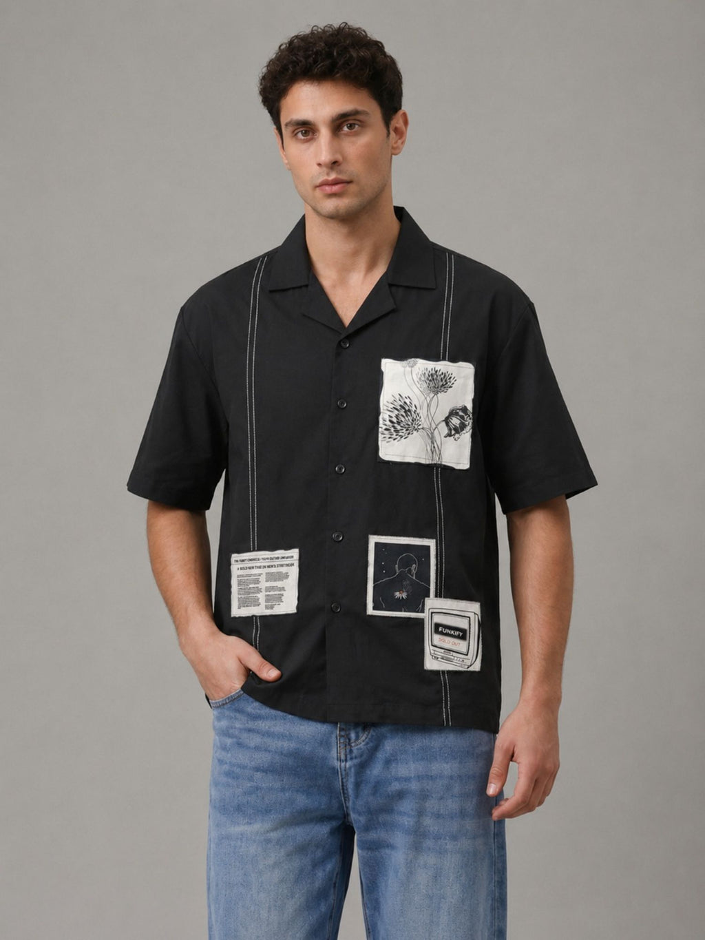 Monochrome Patchwork Shirt