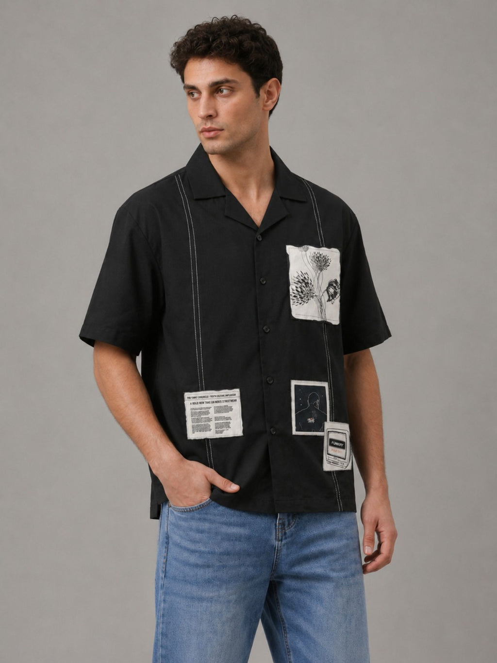 Monochrome Patchwork Shirt