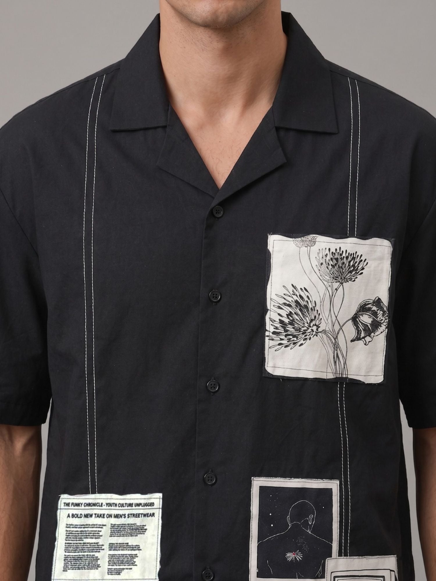 Monochrome Patchwork Shirt