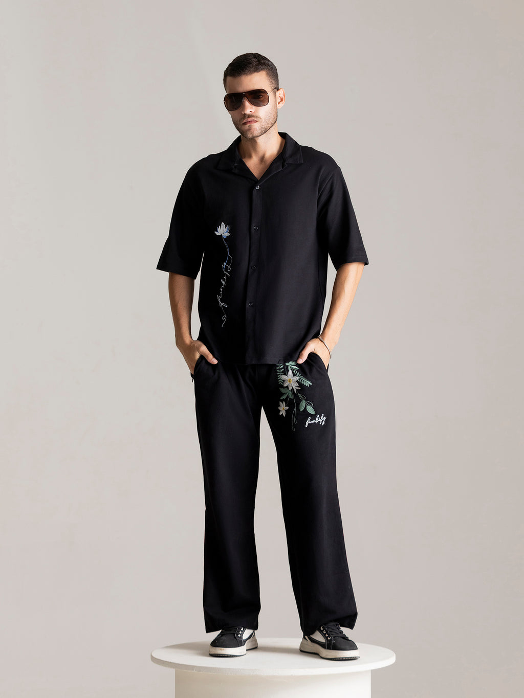 Black Lotus Patchwork Shirt