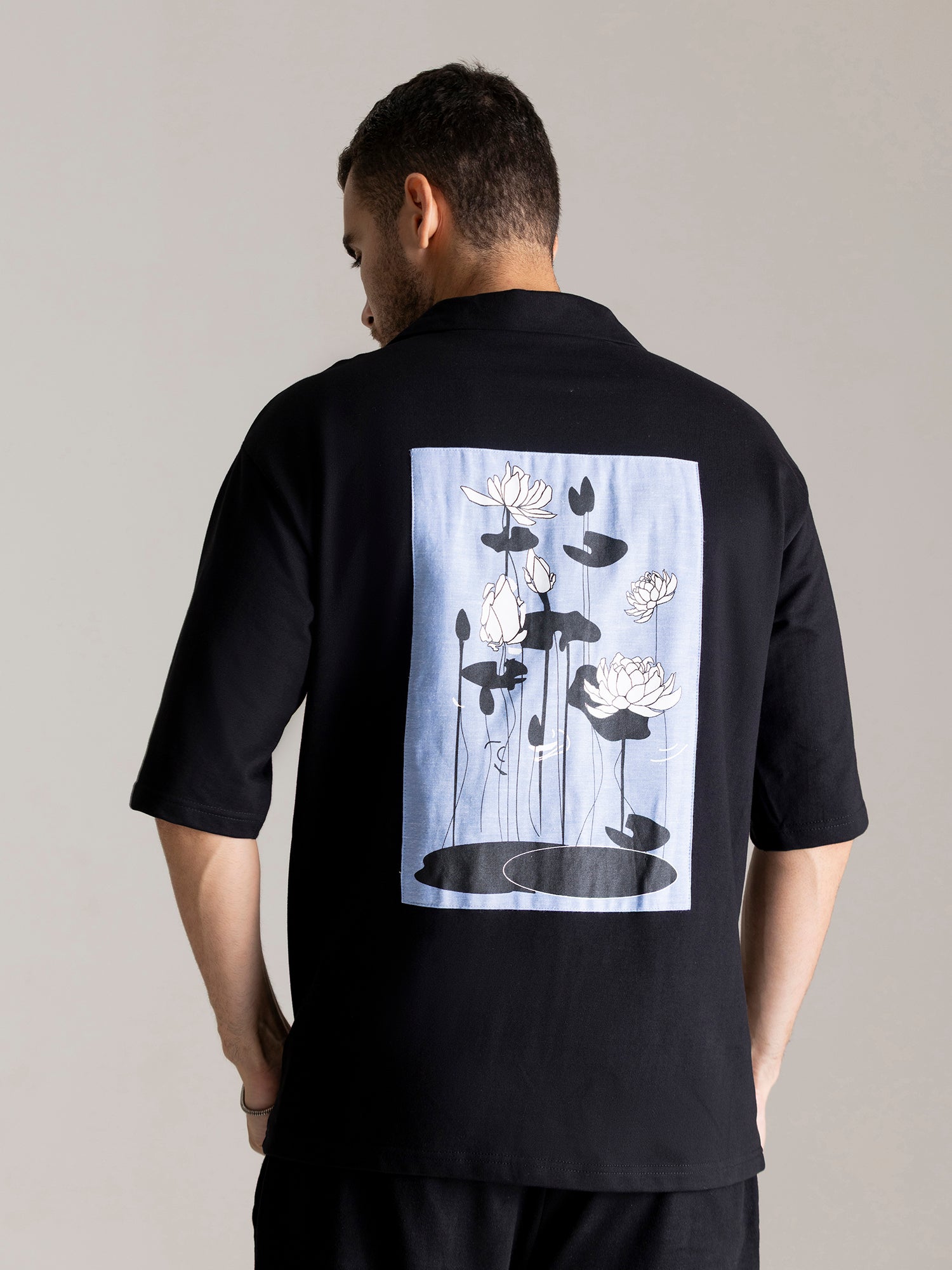 Black Lotus Patchwork Shirt