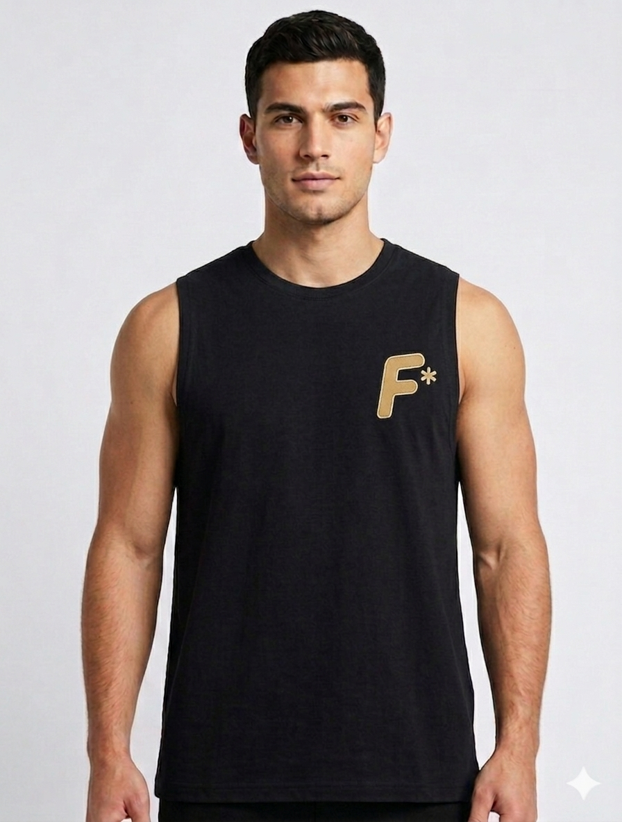Black Printed Vest T-Shirts