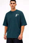 Waffle Knit Round Neck Button Tee