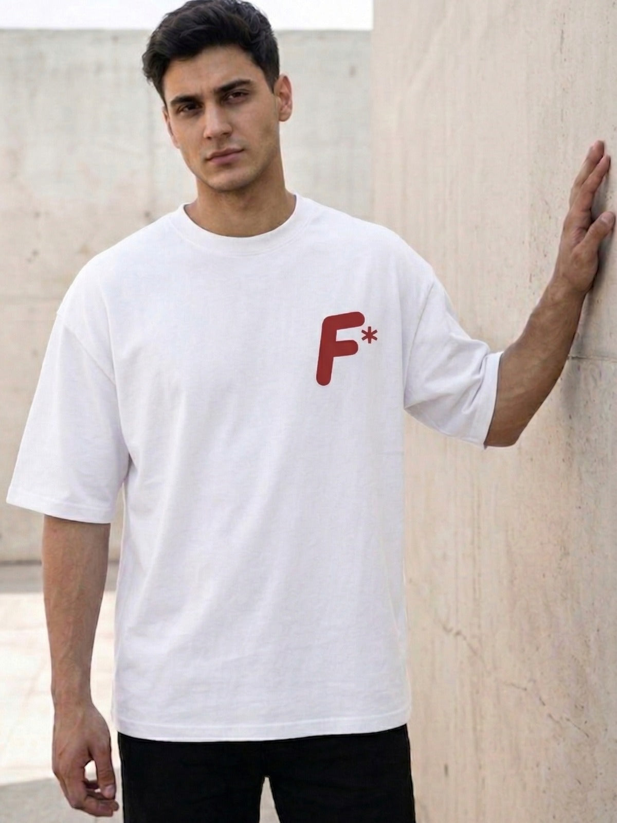 White Printed Oversized T-Shirt