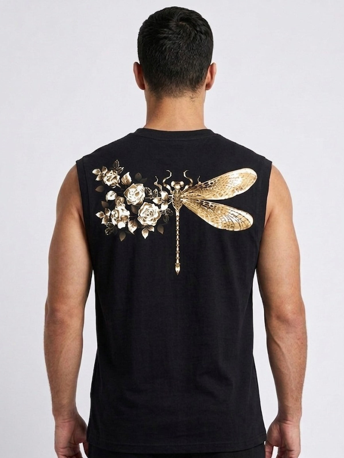 Black Printed Vest T-Shirts