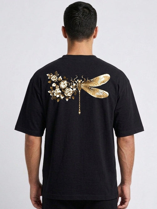 Black Oversized Printed T-Shirt