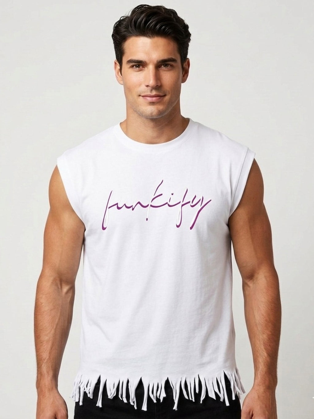 White Printed Vest T-Shirts