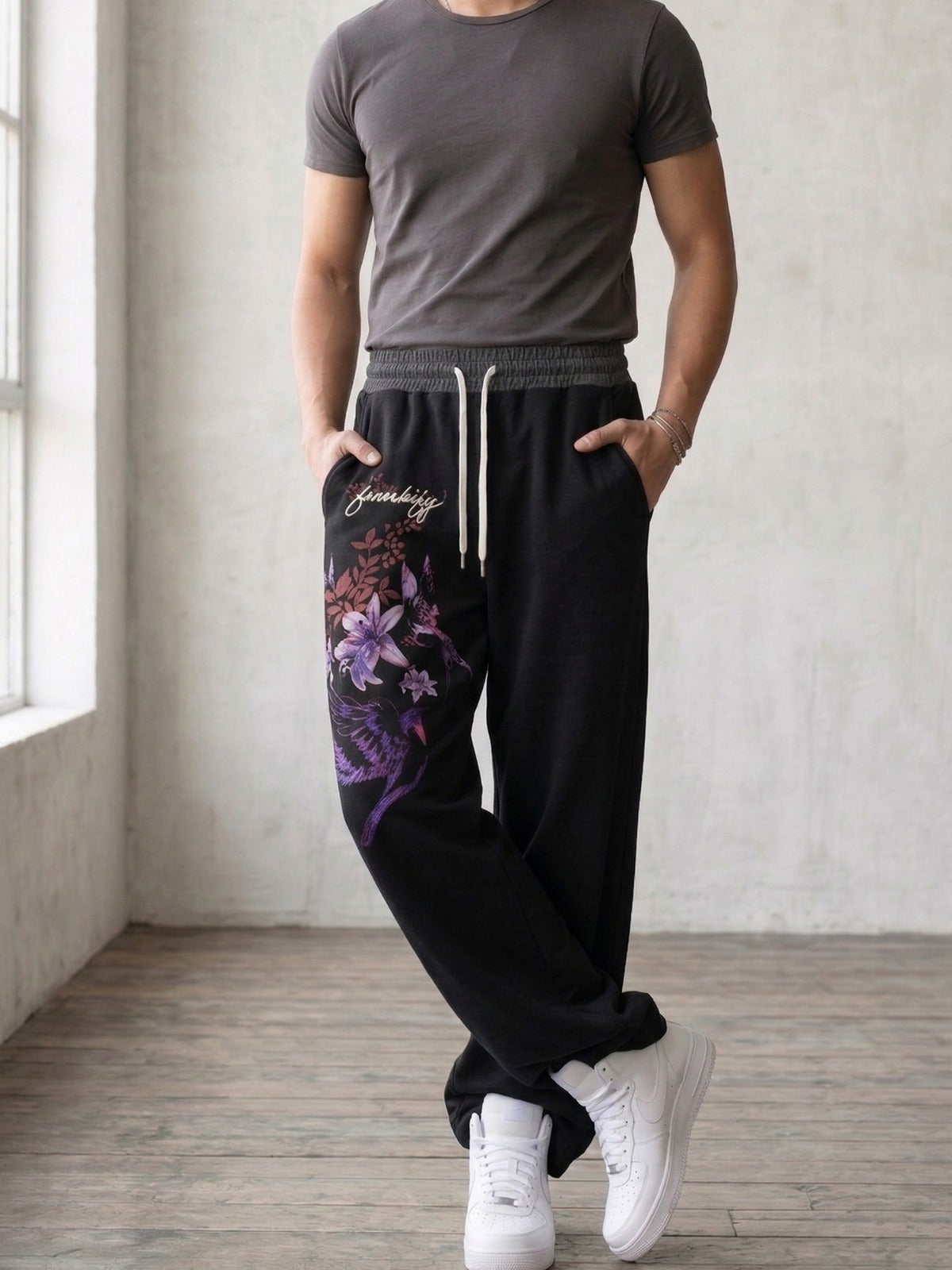 Oversized Terry Cotton Embroidered Pajama