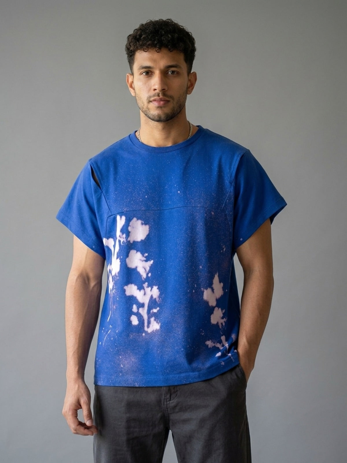 Blue Oversized Washed T-Shirt
