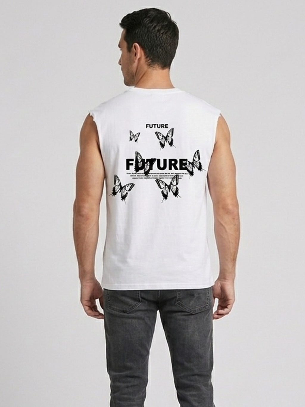 White Printed Vest T-Shirts