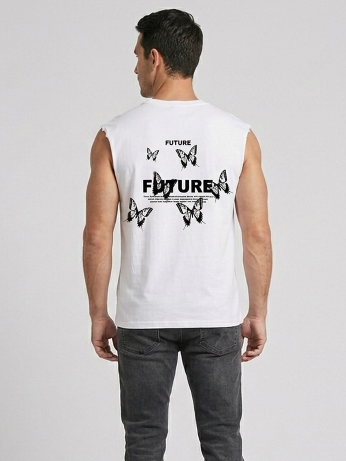 White Printed Vest T-Shirts