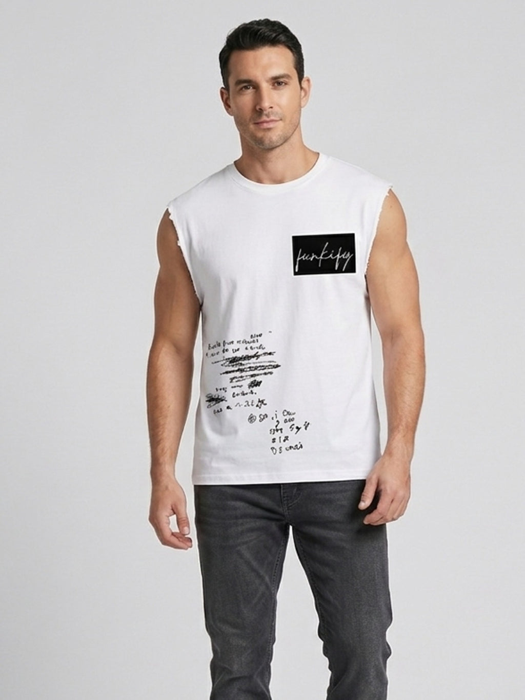 White Printed Vest T-Shirts
