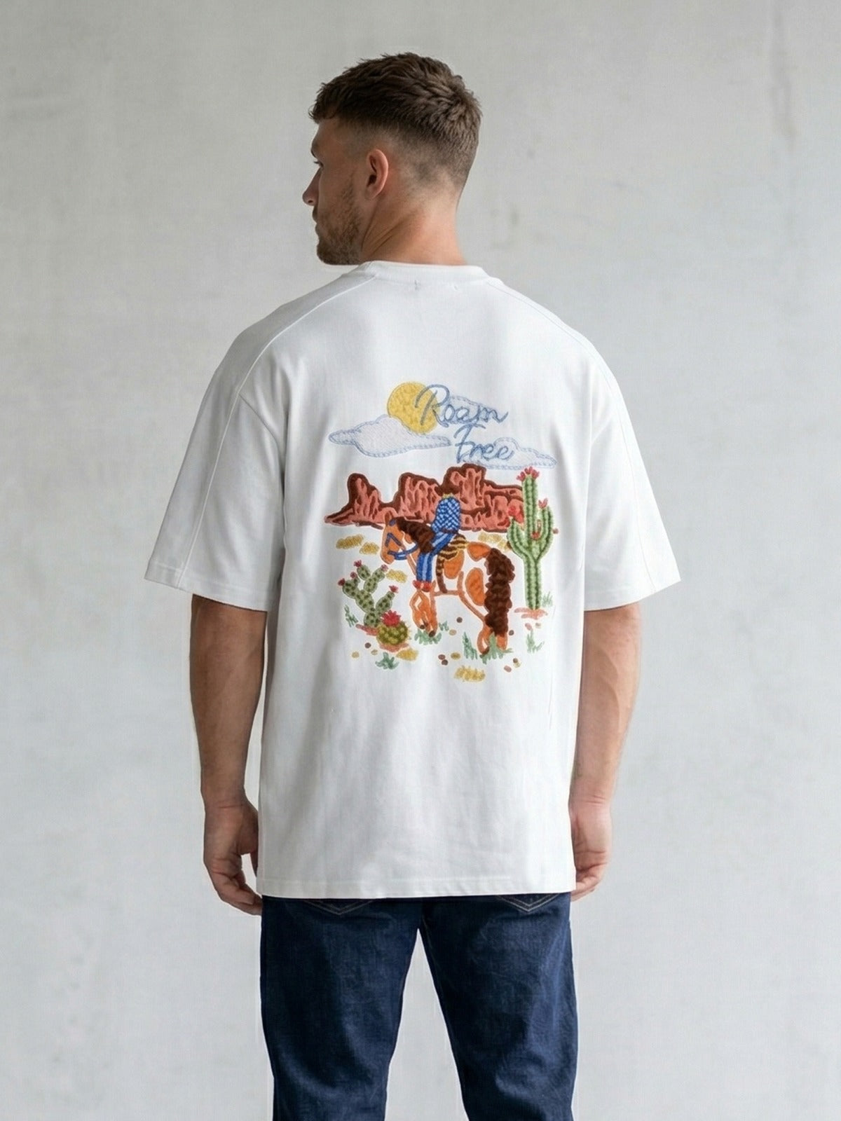 White Oversized Printed T-Shirts