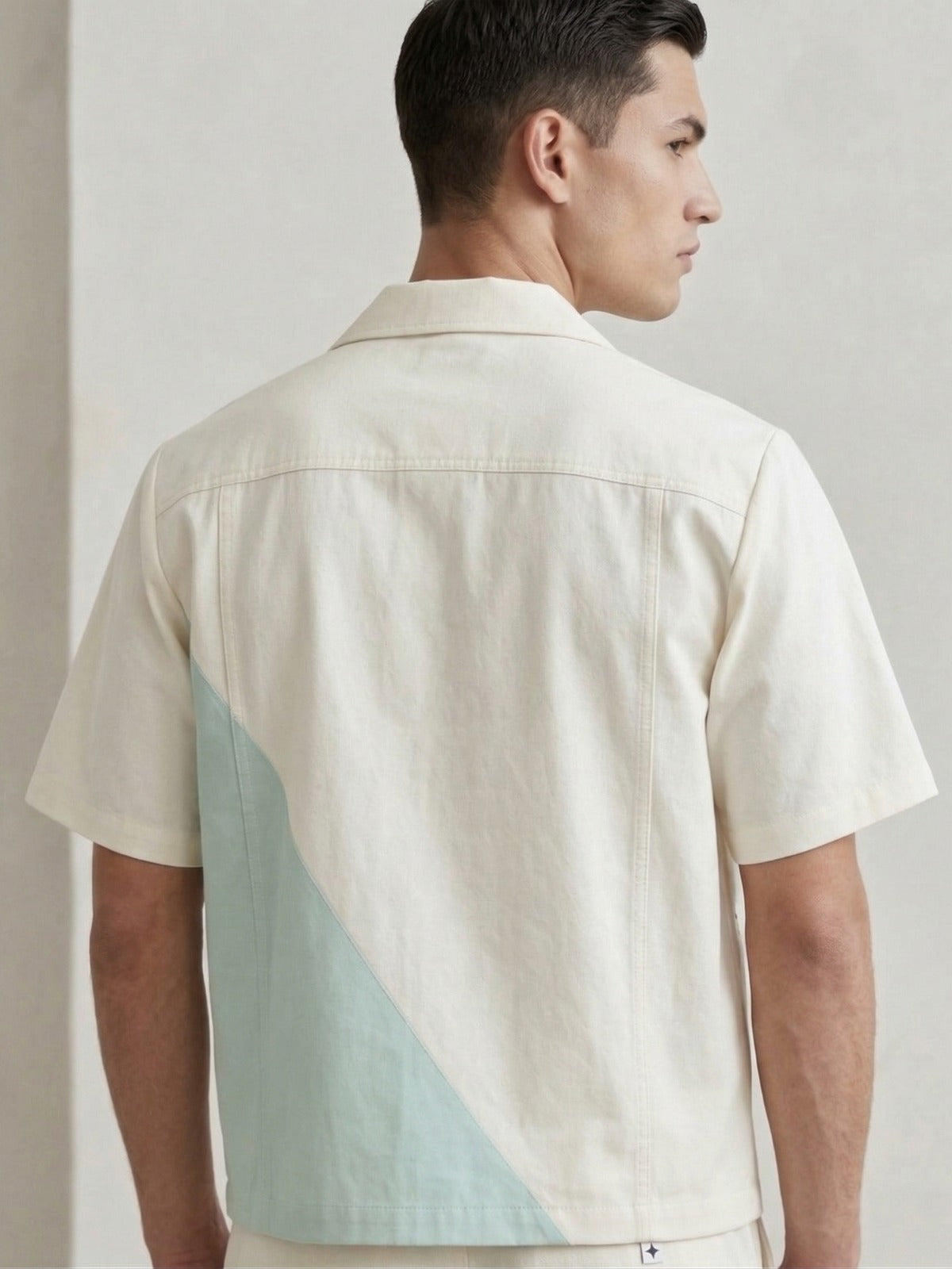 White  Printed Oversized Cuban Shirt