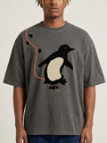Black Printed Oversized T-shirt