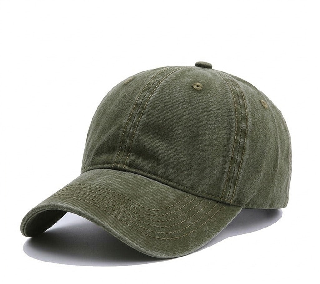 Funkify Washed Denim Cotton Cap – Vintage Style Adjustable Cap