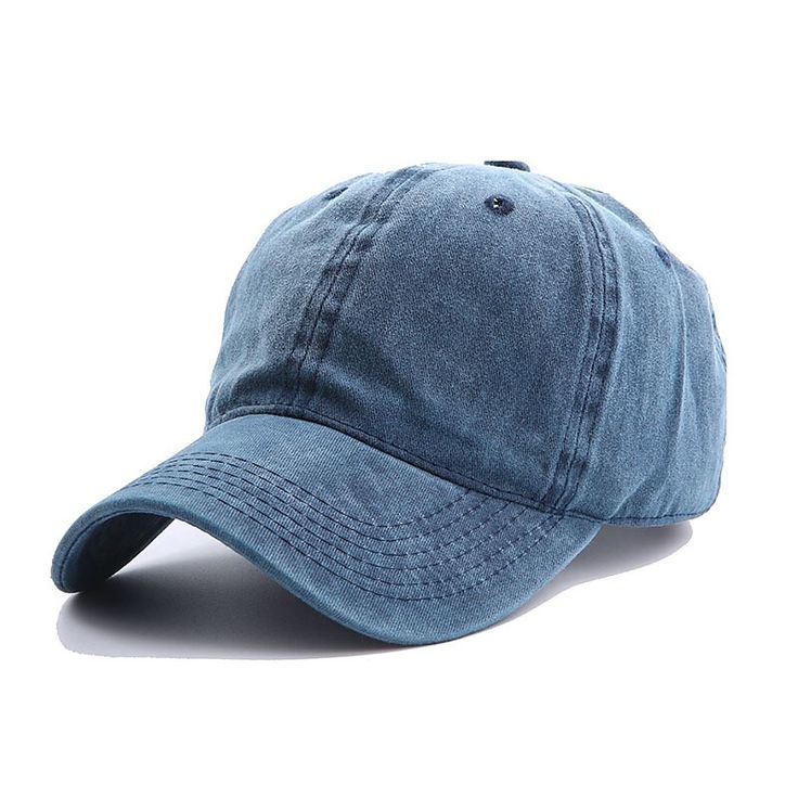 Funkify Washed Denim Cotton Cap – Vintage Style Adjustable Cap