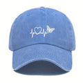 Funkify Washed Denim Cotton Cap with Embroidery – Adjustable Casual Cap