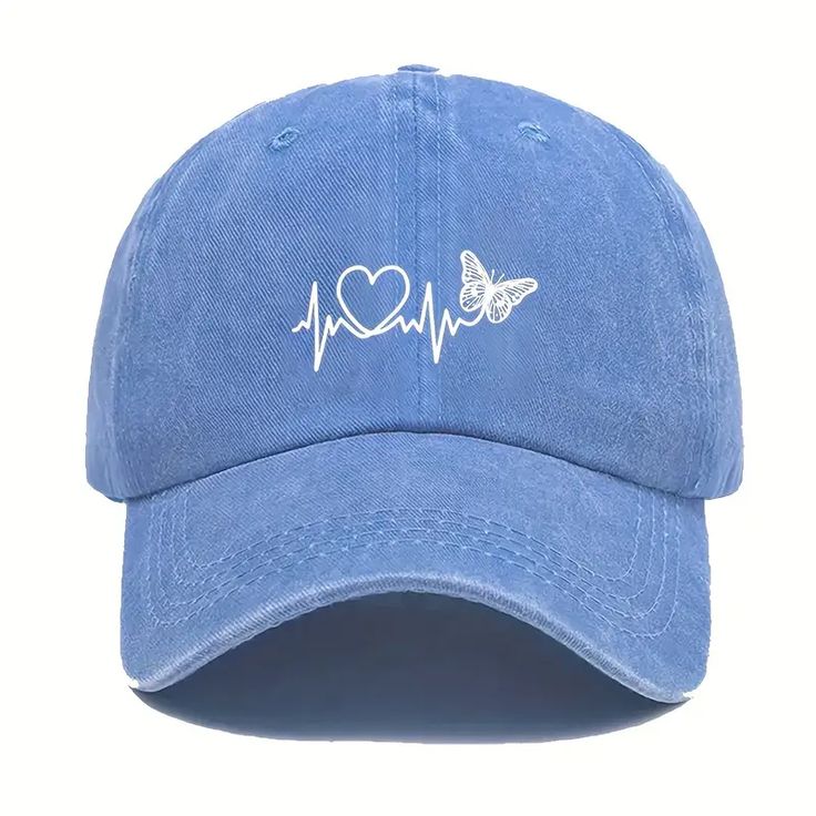 Funkify Washed Denim Cotton Cap with Embroidery – Adjustable Casual Cap