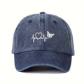 Funkify Washed Denim Cotton Cap with Embroidery – Adjustable Casual Cap