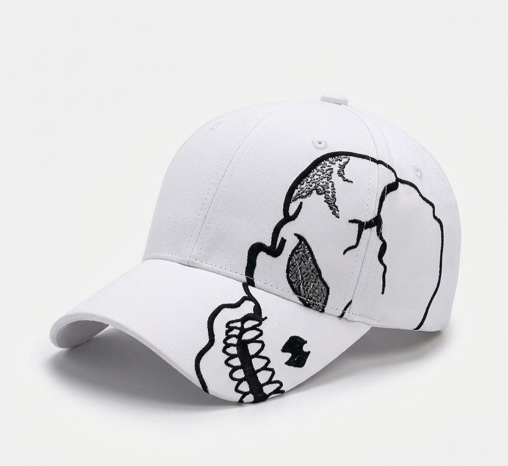 Funkify Washed Cotton Cap with Embroidery & Print – Adjustable Casual Cap