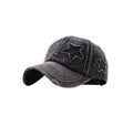 Vintage Distressed Star Motif Denim Cap