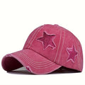 Vintage Distressed Star Motif Denim Cap