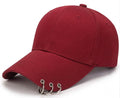 Edgy Ring Detail Curved Brim Cap
