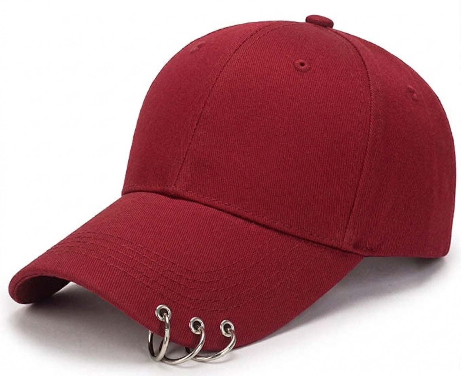 Edgy Ring Detail Curved Brim Cap