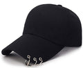Edgy Ring Detail Curved Brim Cap