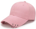 Edgy Ring Detail Curved Brim Cap