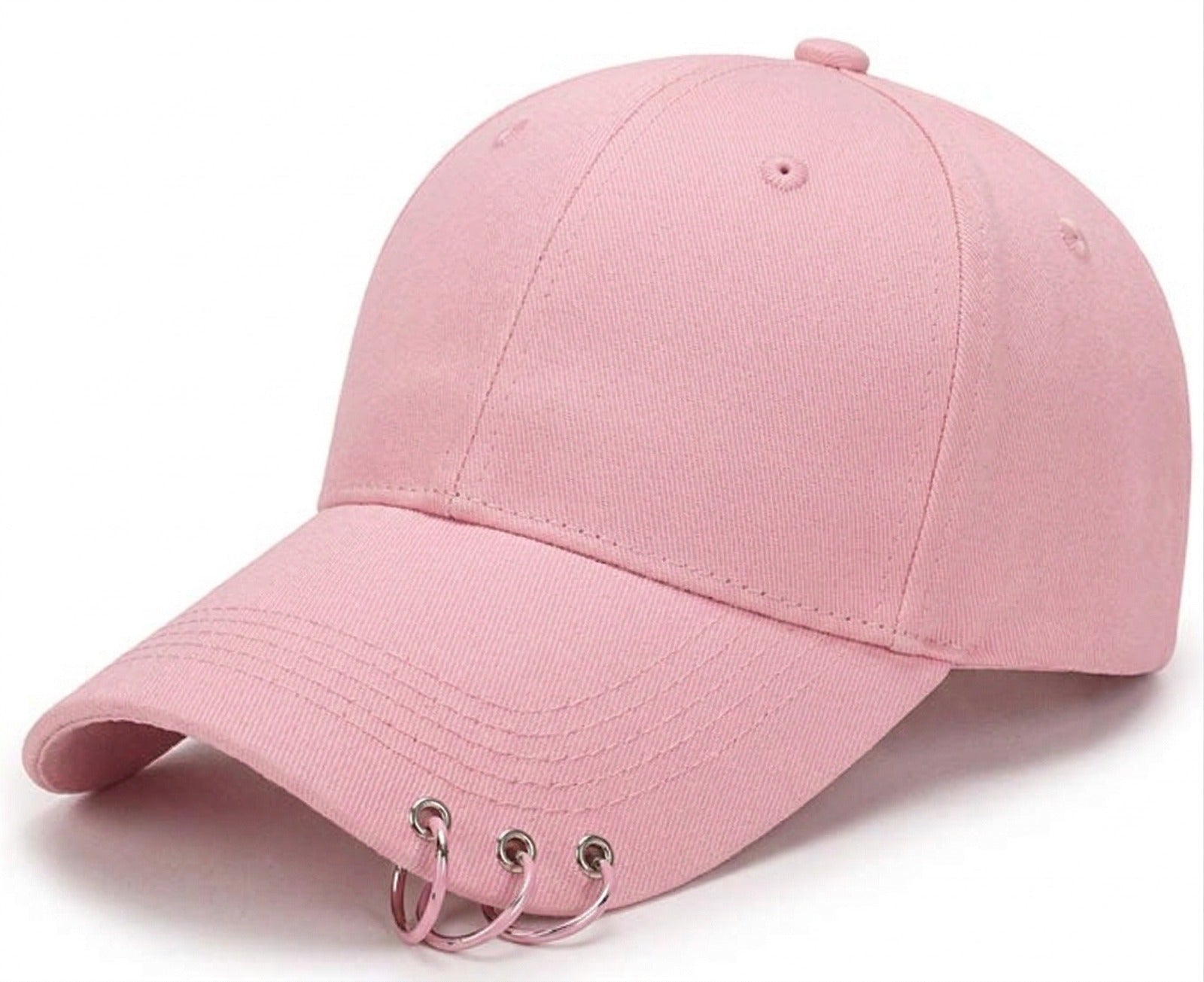 Edgy Ring Detail Curved Brim Cap