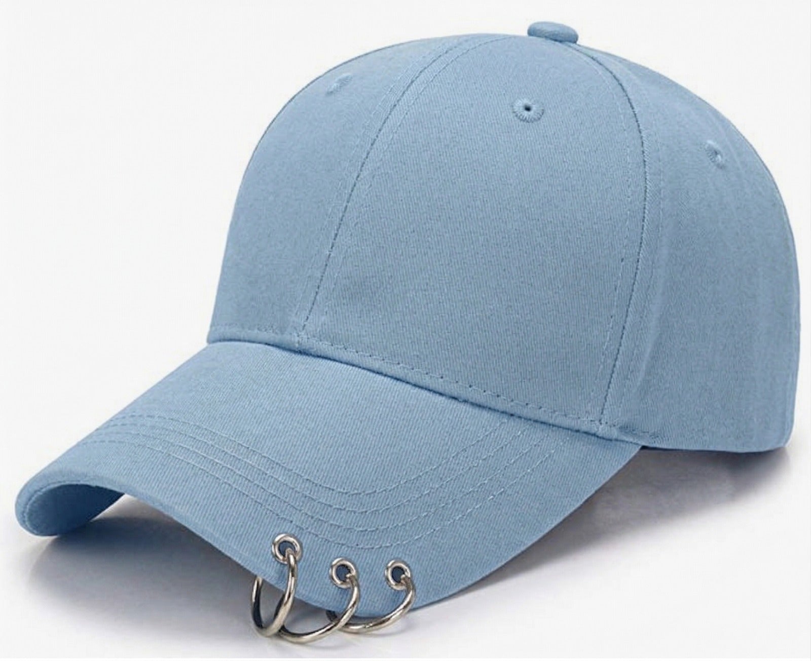 Edgy Ring Detail Curved Brim Cap