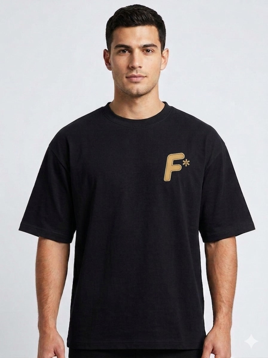 Black Oversized Printed T-Shirt