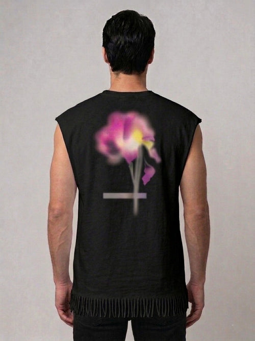 Black Printed Vest T-Shirts