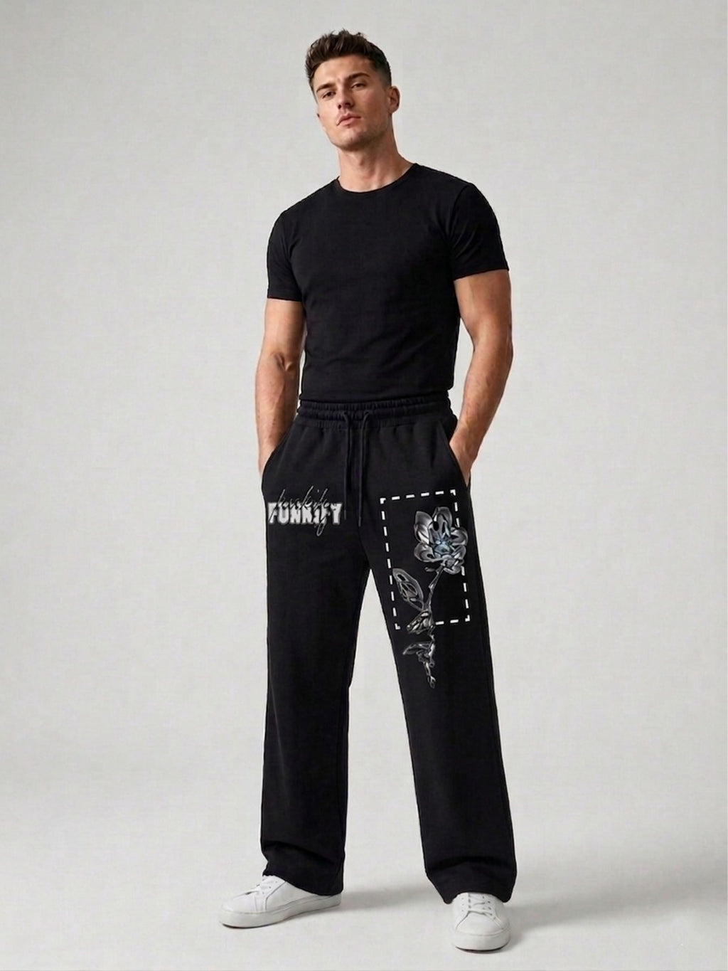 Oversized Terry Cotton Embroidered Pajama